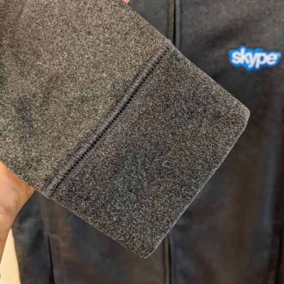 Alo Yoga x Skype Jacket Size Small Unisex Charcoal Gray Full Zip Rare Collab - Picture 11 of 12